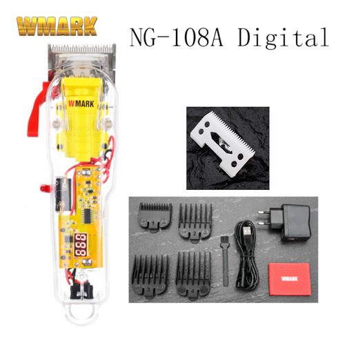 Imagem 3 de 5 de Maquina De Cabelo Transparente Wmark 108a Digital Led