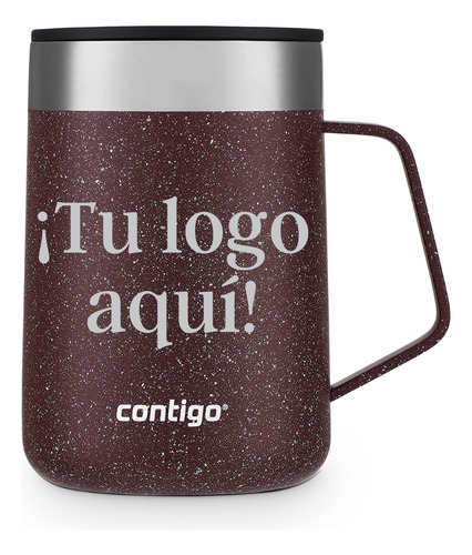 Taza Contigo Acero Inoxidable Texturizada Color Rojo Con Asa