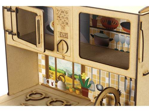Cocinita De Juguete Cocina Madera Infantil Juego Niños Niñas Color Marrón