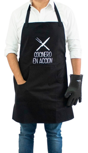 Delantal Dril Negro Personalizado