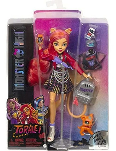 Monster High Toralei - Muñeca Coleccionable A Rayas Con Mas