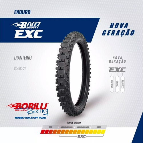 Cubierta Delantera Borilli B007 Enduro Exc - 80 / 100 - 21
