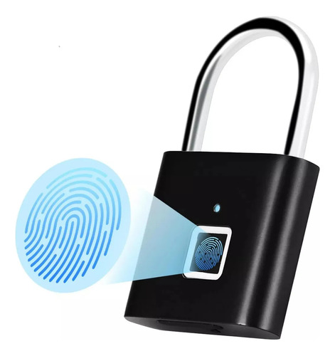 Candado Huella Digital Candados Tactil Resistente Fuerte Usb Negro