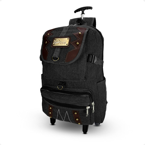 Mochila Rodinha Escolar Dilinx Masculina Lona Resistente