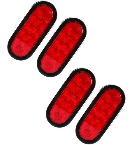 Czc Auto 6  Led Impermeable Remolque Rojo Oval Luces Trase