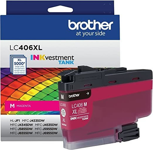 Brother Lc406xlm Cartucho De Tinta Magenta De Alto Rendimie.