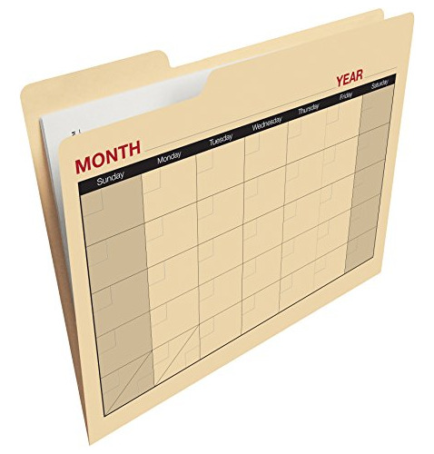 Encuentra-it Calendario Carpetas De Archivos, 12 Pack, Manil