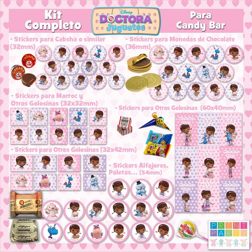 Doctora Juguetes Kit Imprimible Personalizado Con Candy Bar