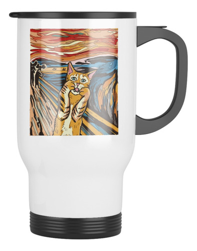 Taza Mug Termica Parodia El Grito Gato Personalizable