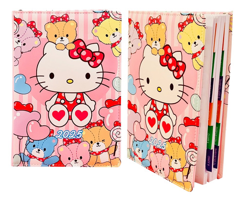 Agenda A5 2025 Hello Kitty Con Separadores Kawaii Rosa Hello Kitty De Osos 2025