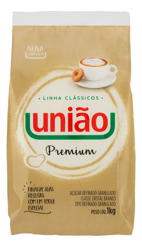 Açúcar Refinado Granulado União Clássicos Premium Pacote 1kg