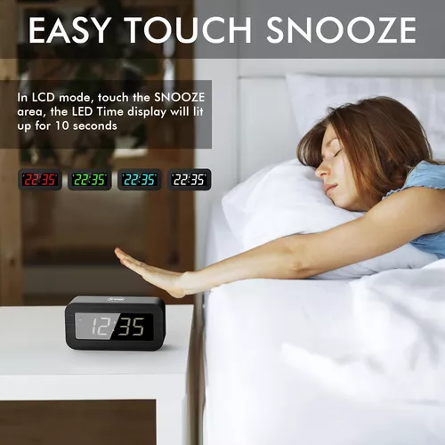 T-famy Reloj Despertador Digital A Pilas Con Pantalla Led Y