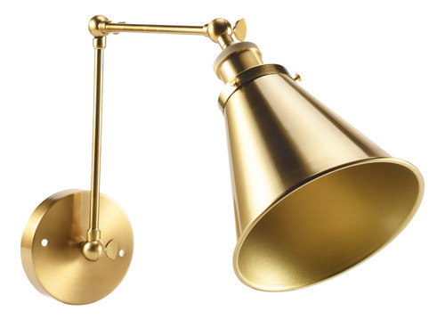 Industrial Wall Sconce Light Brass Cone Shade Wall Light Wit