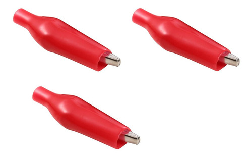 Pinza Aislada Clip Cocodrilo Chico 28mm - Rojo - Pack X 3