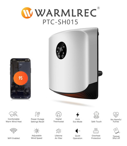 Calenton Electrico De 1500w Rapido Wifi 3 Modos Ptc-sh015