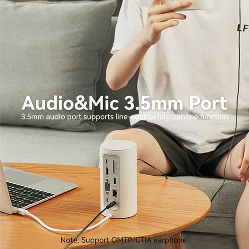 Vention TPHWC-EU docking station 12 en 1 usbc hdmi vga rj45 sd/tf usb