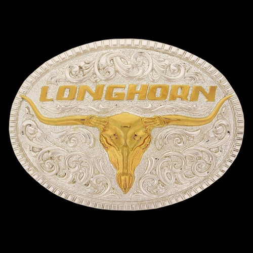 Fivela Sumetal Longhorn Com Banho Dourado E Prata 17283