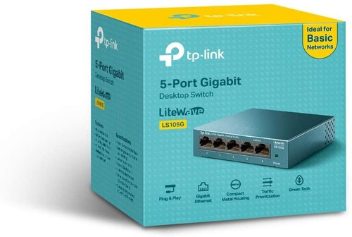 Imagen 1 de 5 de Switch Tp-link Ls105g Ethernet 5 Puertos Gigabit Miner Red