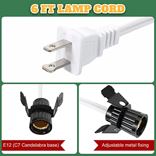 Cable De Lámpara Con Clip Con Casquillo De Luz E12 Blanco, C