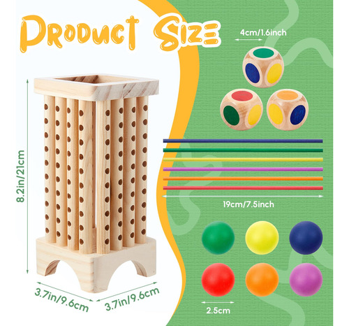 Juego Montessori Relaxgiant Con Torre De Palitos De Madera D
