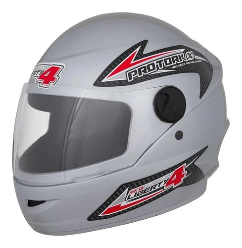 Capacete Moto Básico Pro Tork Cor Prata Desenho Solid Tamanho do capacete 58