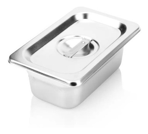 Deposito Gastronomico Acero Inox 1/4 15cm Con Tapa 26.5x16.2