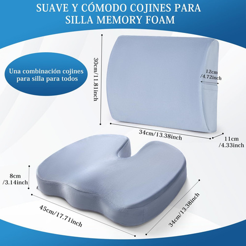 Cojín Asiento Espuma Viscoelástica, Cojín Asiento Ergonómico
