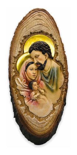 Placa Para Pared Sagrada Familia En Porcelana Italiana 35cm