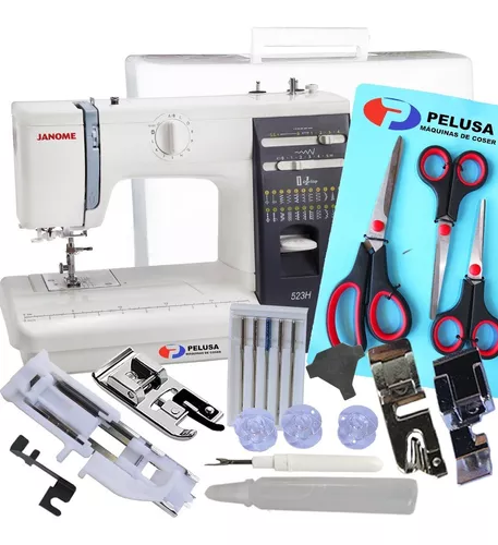 comprar Janome 523h + 3 Tijeras +  Pie De Falso Overlock Gtía 3 Años