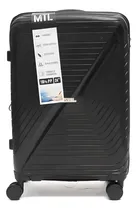 Comprar Valija Mtl Mediana Rigida 20 Pulgadas Polipropileno Negra Maleta Equipaje Diseño Moderno Duradera Ruedas Multidireccionales Resistentes Mango Ergonomico Diversos Compartimentos Correas Internas