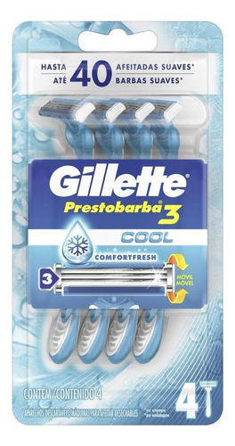 Aparelho De Barbear Gillette Prestobarba 3 Ice - 4 Unidades