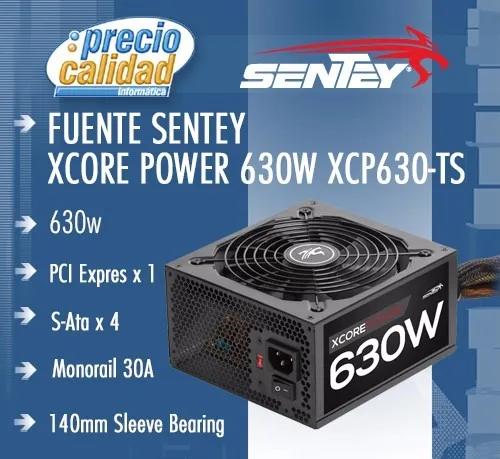 Fuente Sentey Xcore Power 630w Xcp630-ts 40a Pci-e 1 Sata 4