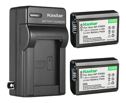 Imagen 1 de 2 de Cargador + 2 Baterías Sony Np-fw50 Kastar Npfw50 Oferta!