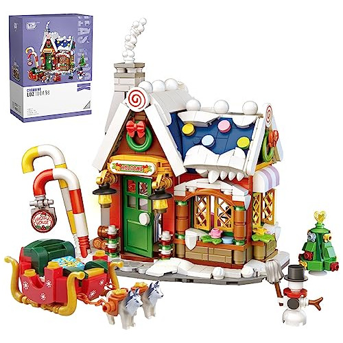 Christmas House Building Kit, Santas Visit Block Toy...