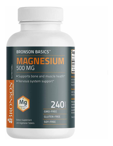 Magnesio 120 Capsulas Bronson - Uni - Unidad A $687