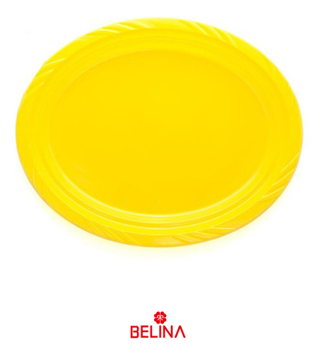 Bandeja Plástica Ovalada Amarillo 5pcs