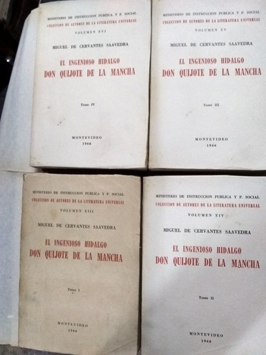 El Ingenioso Hidalgo Don Quijote De La Mancha. 4 Tomos/1966