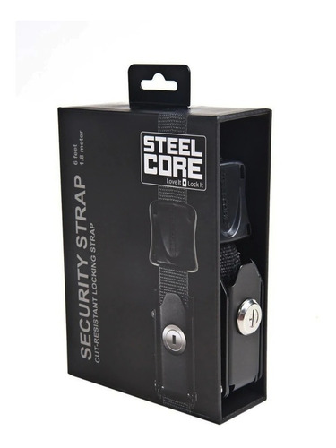 Imagen 2 de 4 de Correa Con Candado Steelcore Maletas Moto Equipaje Bici 1.8m
