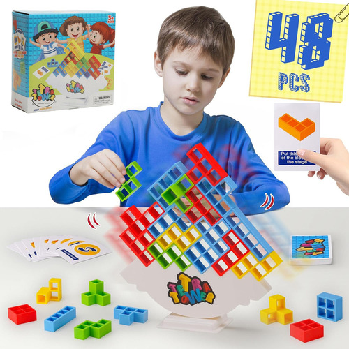 Qipai Torre Tetris Juego De Equilibrio Didáctico Tetra