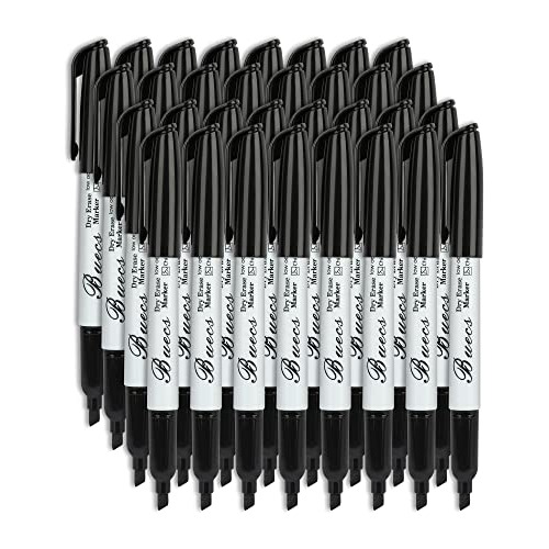 Black Dry Erase Markers, Low Odor, 108 Count, Chisel Ti...