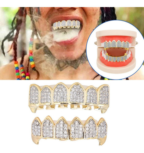 Para Grillz Dientes Set Hip Hop Prop Grillz Dientes