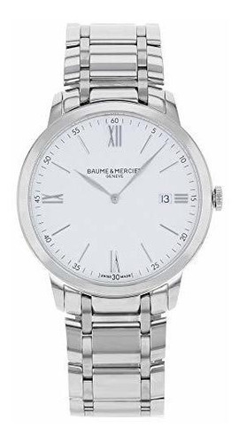 Baume Et Mercier Esfera Blanca Del Reloj Para Hombre 10354.