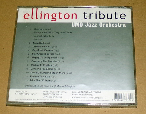 Umo Jazz Orchestra Duke Ellington Tribute Cd Aleman / Kktus