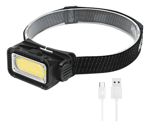 Lanterna Testeira 800 Lúmens 5 Modo Luz Led Recarregável Usb