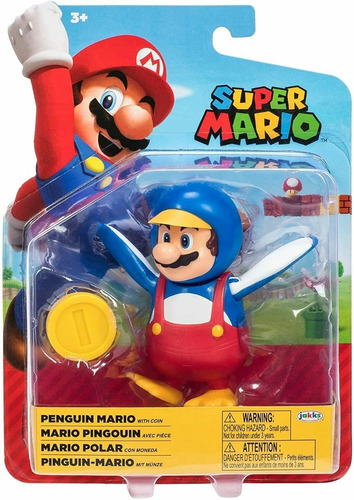 Figura Nintendo Súper Mario Bross 10cm Mario Penguin
