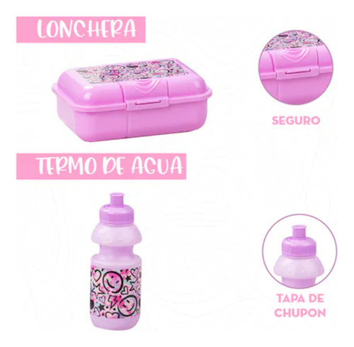 ZOMILUX Mochila Niña Mochila Con Ruedas SET Maleta Lonchera Tupper Lapicera y Botella Mochila Ruedas Maleta Para Niña Diseño Infantil