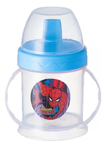 Copo Kids Alça Marvel Spider Man M2 Azul 220ml