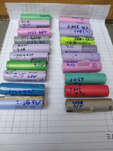 25 Baterias 18650 Amperagem De 1,9 Ah A 2,1 Amperes Testada