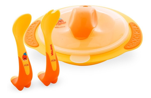 Set De Plato Hondo Y Cubiertos Pür Para Bebe 6m+