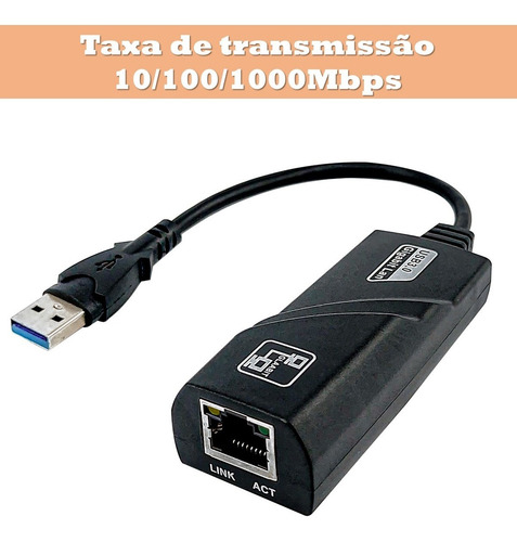 Imagem 4 de 9 de Adaptador Ethernet Gigabit 10/100/1000 Usb 3.0 Pc Notebook